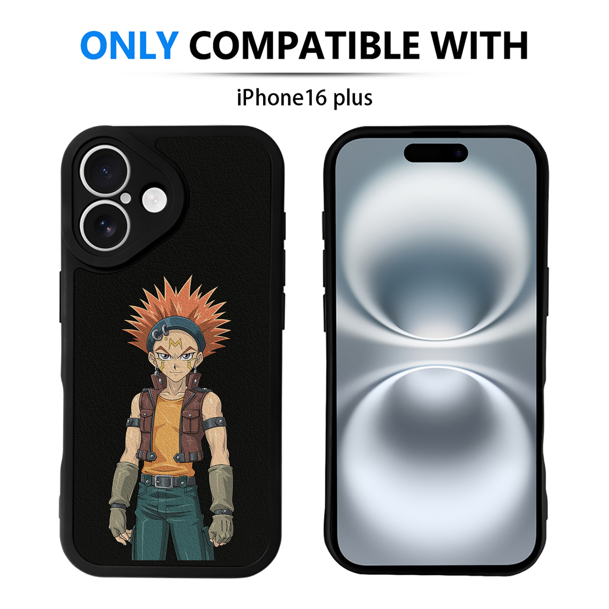 （画像用） 遊☆戯☆王 Yu-Gi-Oh! 【iPhone 16シリーズ対応】シリコンスマホケース（レザー調） 材質：シリコン